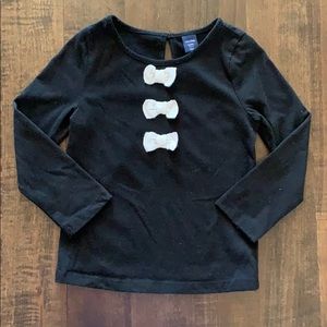 Gap black shirt with bow detail